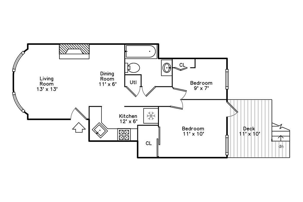 2 bed, 1 bath apartment for rent at 103 East Brookline St Unit 3, South End — photo 10 of 11