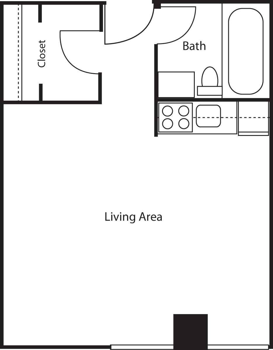Studio bed, 1 bath apartment for rent at 929 Massachusetts Ave Unit 8D, Mid Cambridge