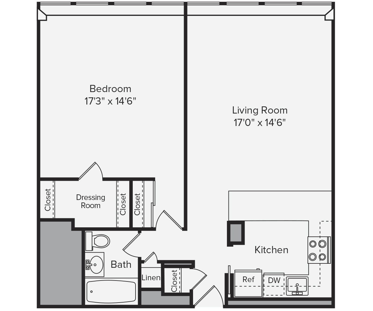 1 bed, 1 bath apartment for rent at 790 Boylston St Unit 20F, Back Bay
