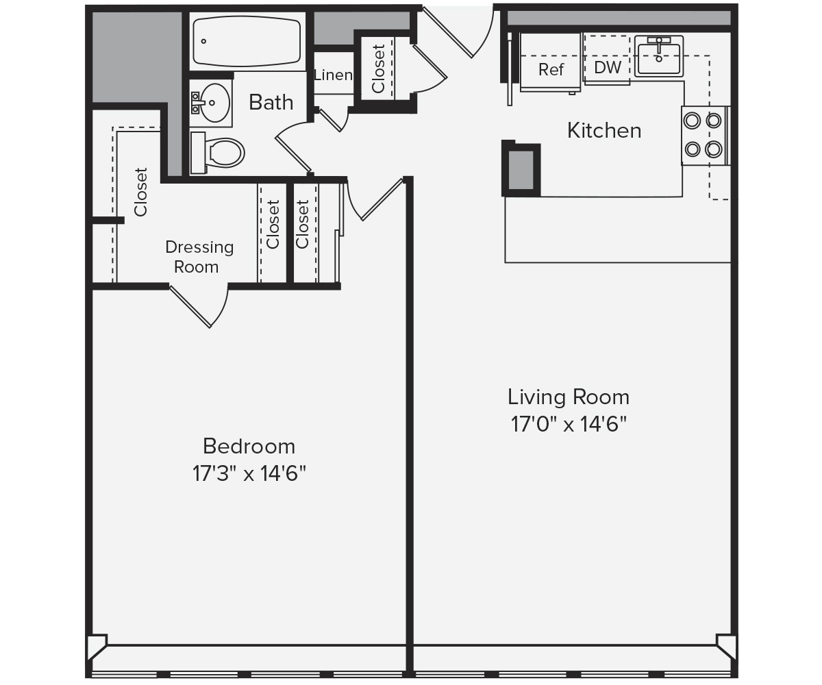 1 bed, 1 bath apartment for rent at 790 Boylston St Unit 20J, Back Bay