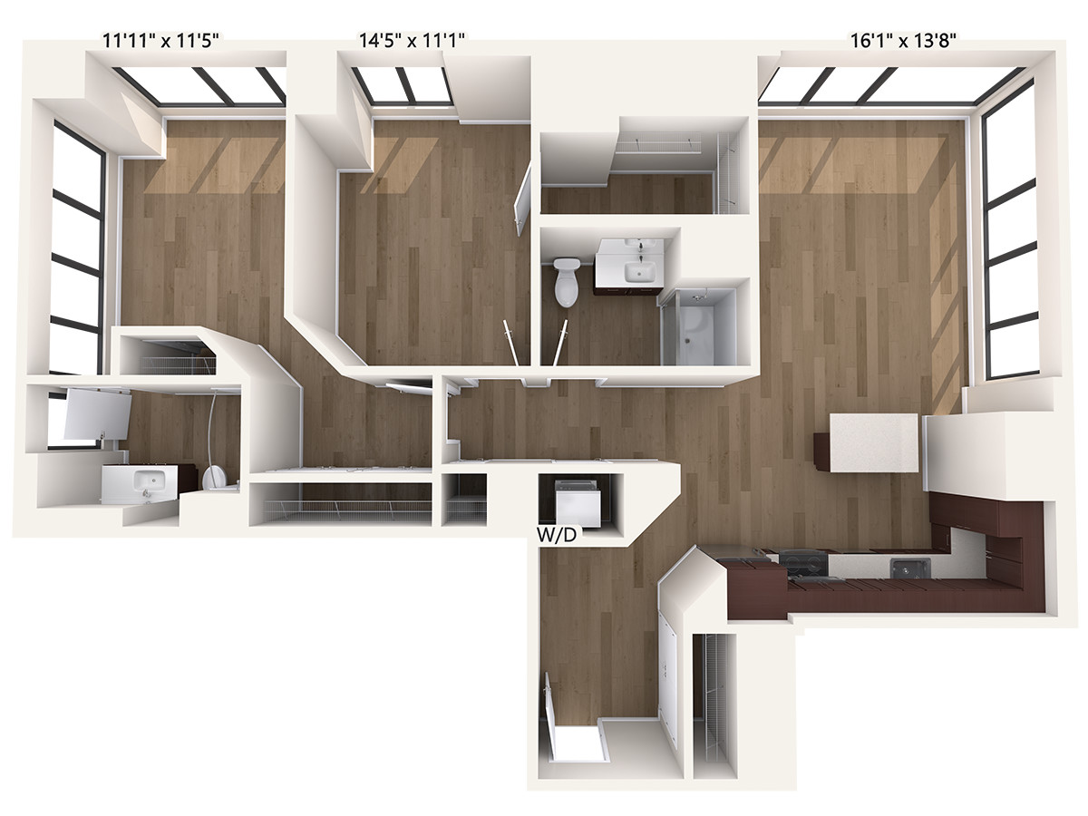 2 bed, 2 bath apartment for rent at 45 Stuart St Unit 2816, Midtown
