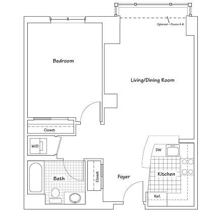 1 bed, 1 bath apartment for rent at 1 Park Ln Unit J-1207, Seaport District