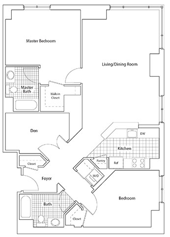 2 bed, 2 bath apartment for rent at 1 Park Ln Unit J-0422, Seaport District — photo 2 of 2