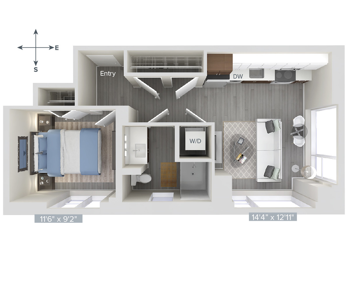 1 bed, 1 bath apartment for rent at 1 Nashua St Unit 2009, West End