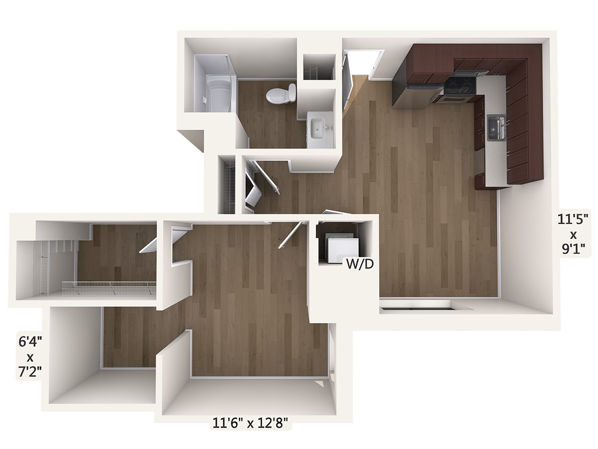 1 bed, 1 bath apartment for rent at 45 Stuart St Unit 610, Midtown