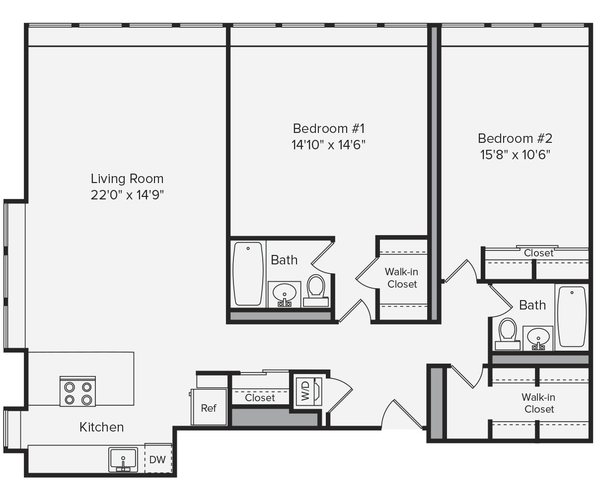2 bed, 2 bath apartment for rent at 790 Boylston St Unit 26C, Back Bay