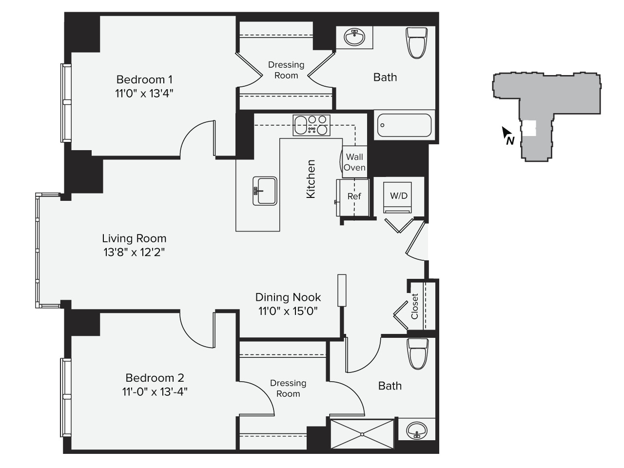2 bed, 2 bath apartment for rent at 1 Leighton St Unit 808, East Cambridge