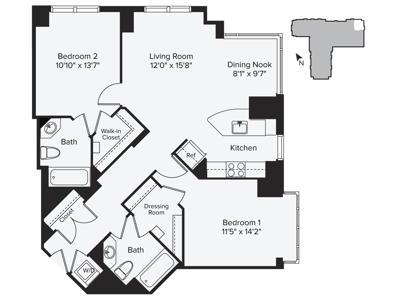 2 bed, 2 bath apartment for rent at 1 Leighton St Unit 421, East Cambridge