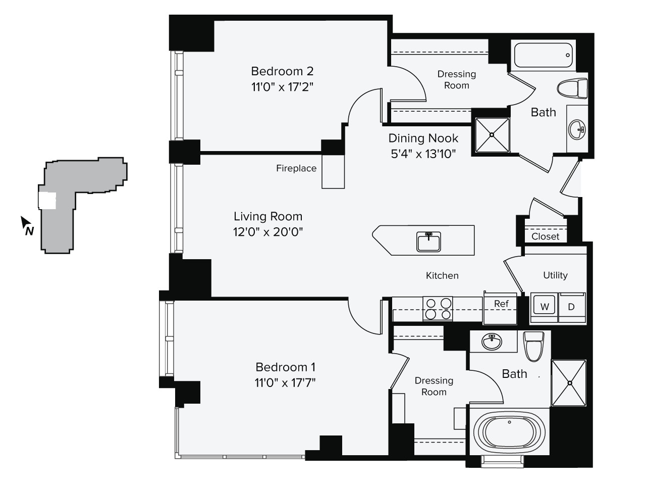 2 bed, 2 bath apartment for rent at 1 Leighton St Unit 2103, East Cambridge