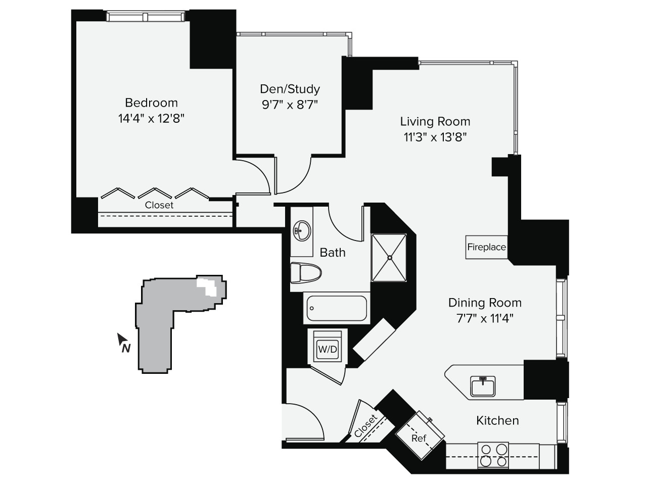 1 bed, 1 bath apartment for rent at 1 Leighton St Unit 2109, East Cambridge