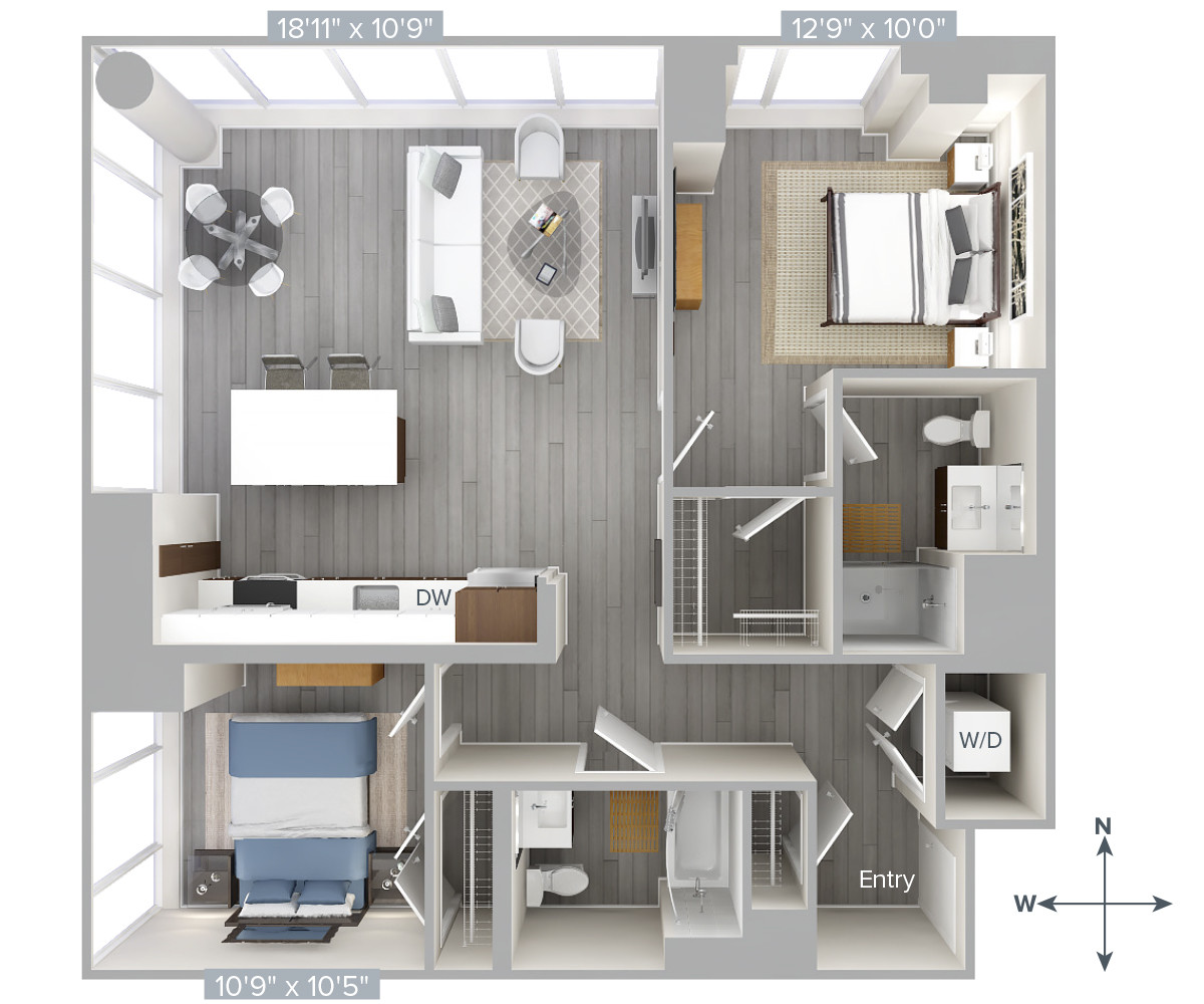2 bed, 2 bath apartment for rent at 1 Nashua St Unit 3103, West End