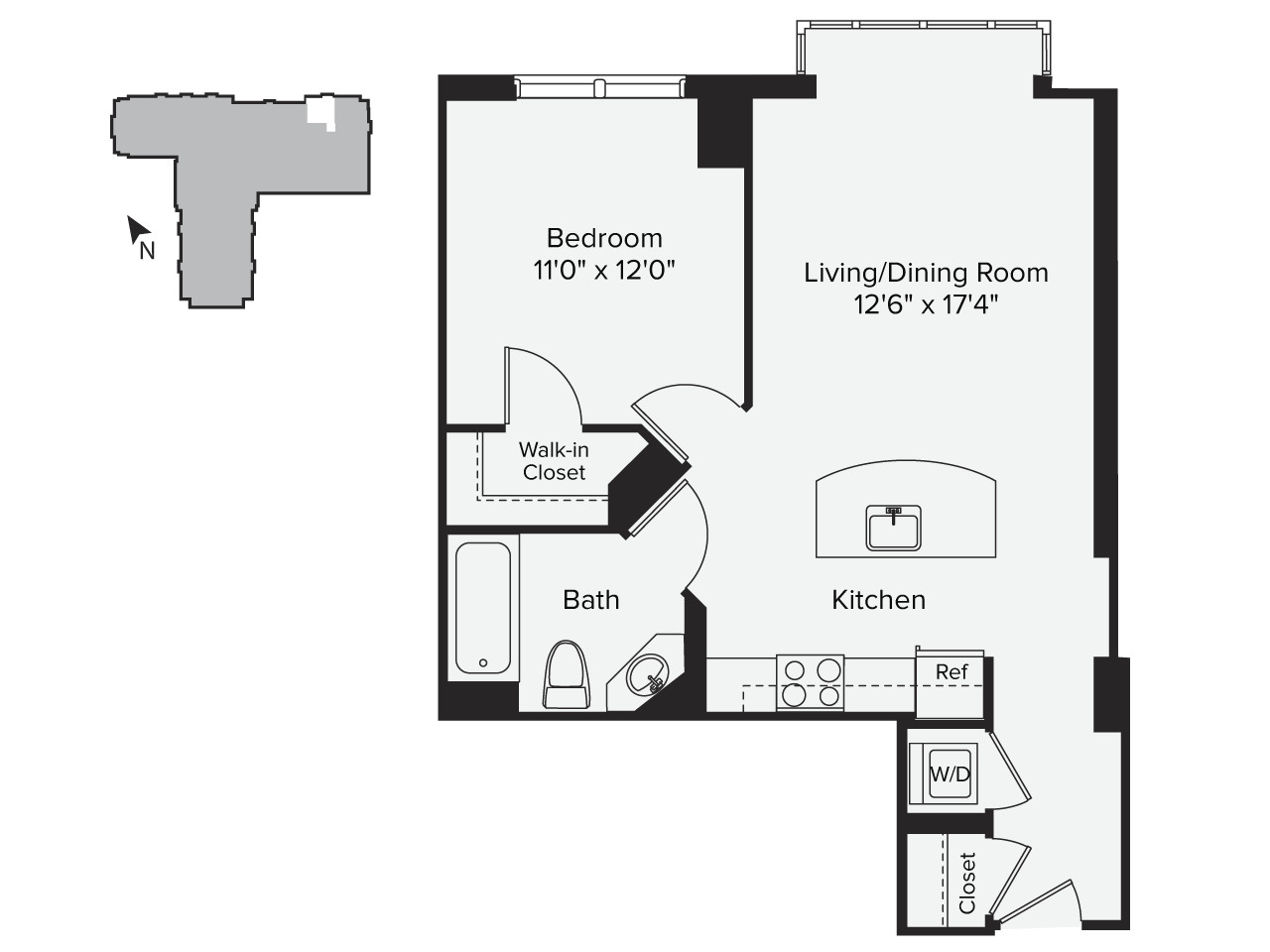 1 bed, 1 bath apartment for rent at 1 Leighton St Unit 1815, East Cambridge