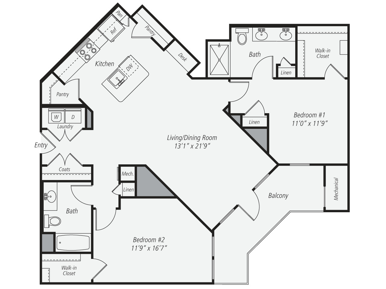 2 bed, 2 bath apartment for rent at 333 Great River Rd Unit 540, Somerville