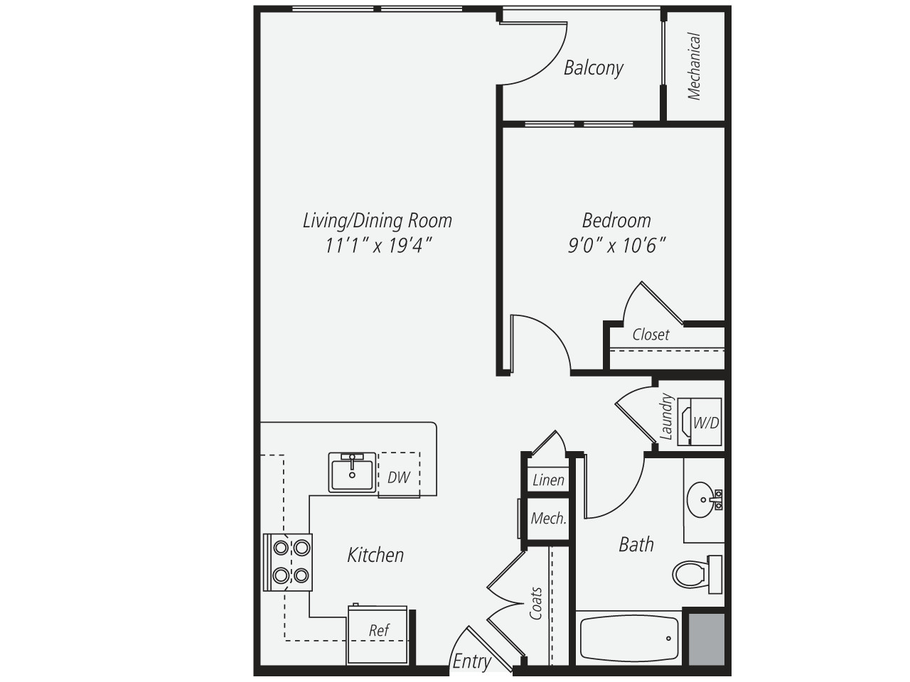 1 bed, 1 bath apartment for rent at 333 Great River Rd Unit 205, Somerville