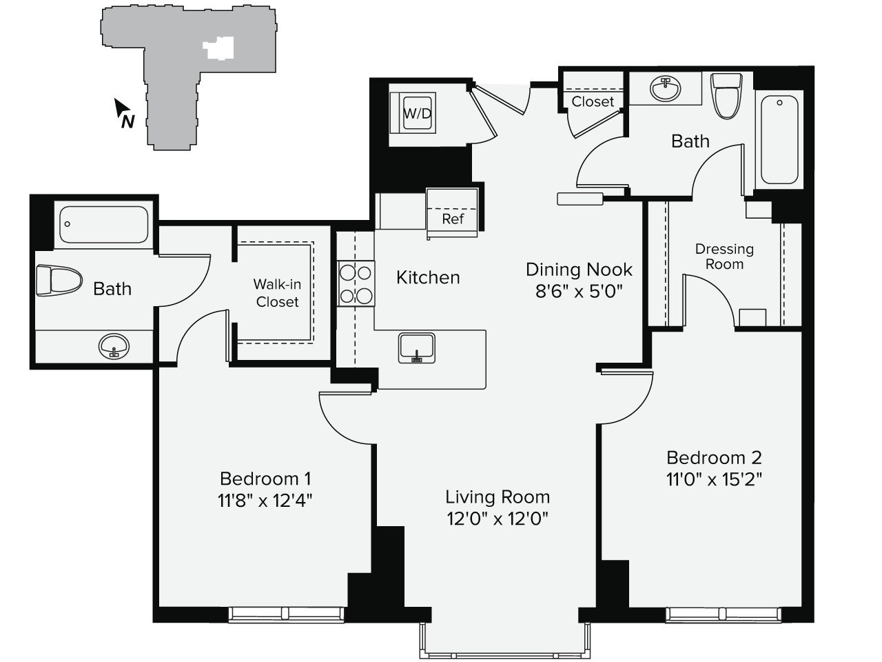 2 bed, 2 bath apartment for rent at 1 Leighton St Unit 1917, East Cambridge