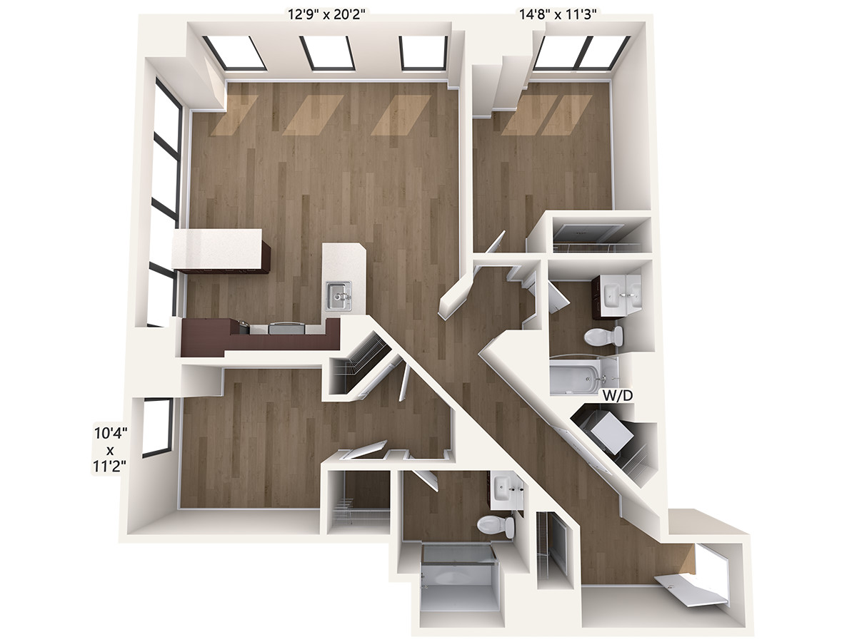 2 bed, 2 bath apartment for rent at 45 Stuart St Unit 2703, Midtown