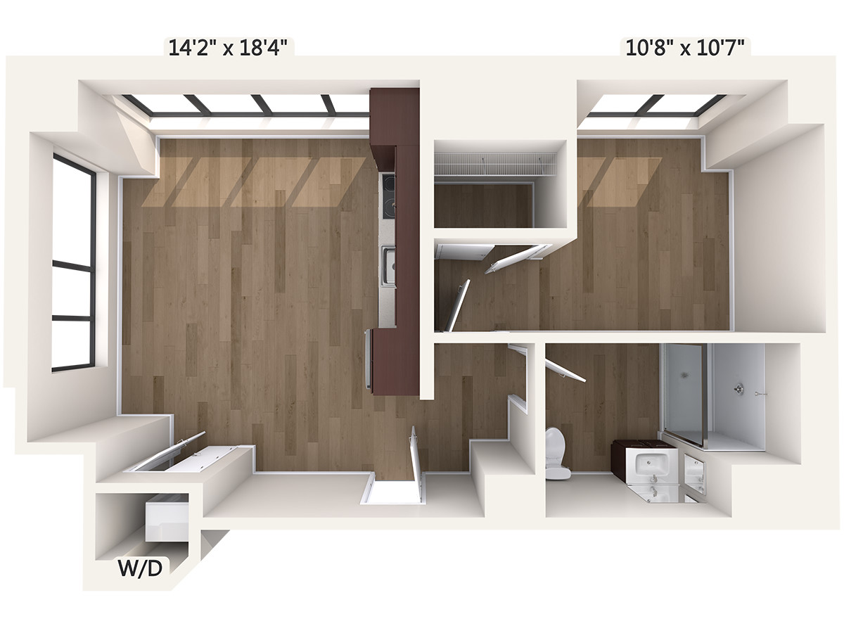 1 bed, 1 bath apartment for rent at 45 Stuart St Unit 1116, Midtown