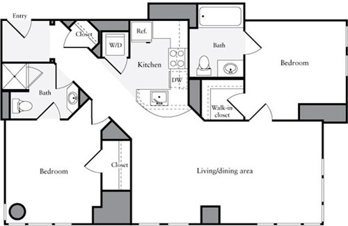 2 bed, 2 bath apartment for rent at 660 Washington St Unit 17C, Chinatown