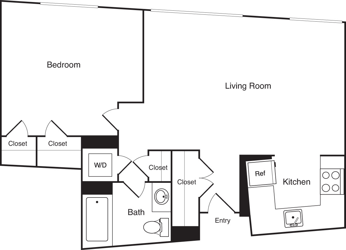 1 bed, 1 bath apartment for rent at 1 India St Unit 03C, Boston Downtown