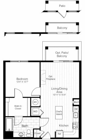 1 bed, 1 bath apartment for rent at 1 Repton Pl Unit 1407, Watertown