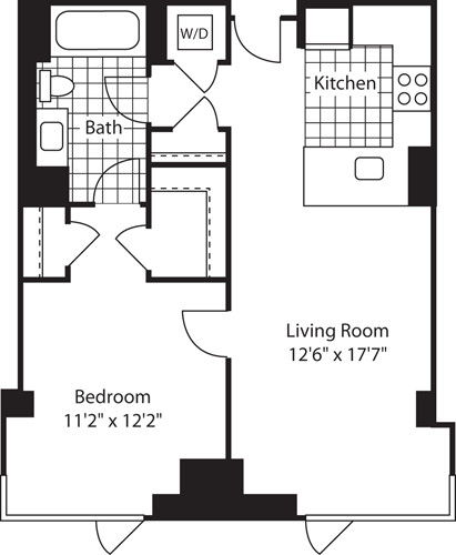 1 bed, 1 bath apartment for rent at 285 Third St Unit 129, East Cambridge