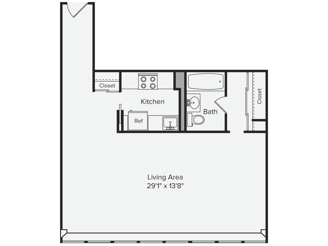 Studio bed, 1 bath apartment for rent at 790 Boylston St Unit 9K, Back Bay