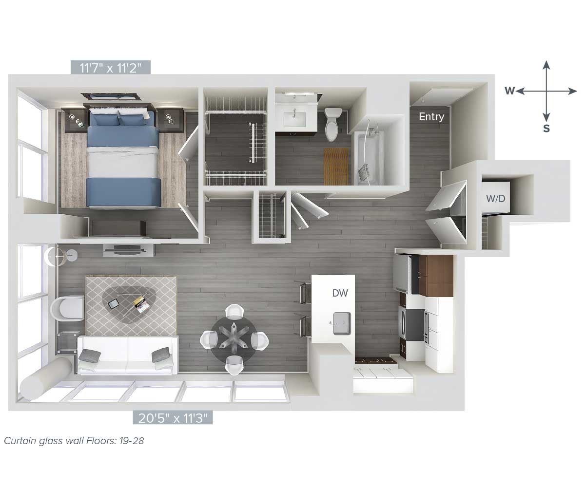 1 bed, 1 bath apartment for rent at 1 Nashua St Unit 2408, West End