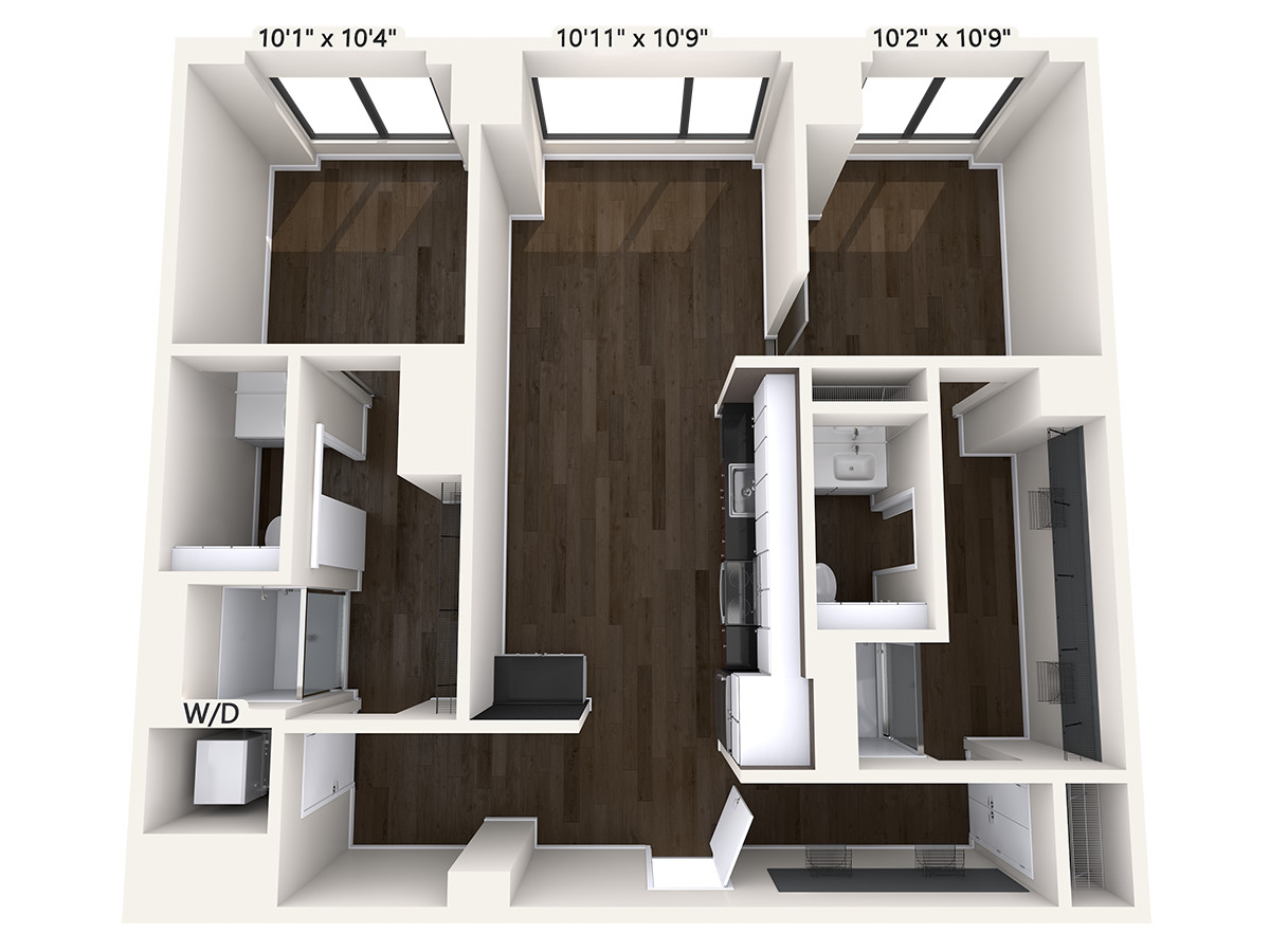 2 bed, 2 bath apartment for rent at 45 Stuart St Unit 1813, Midtown