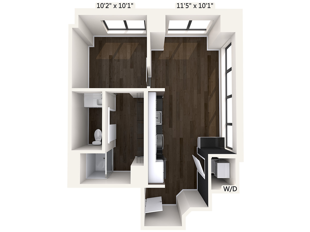 1 bed, 1 bath apartment for rent at 45 Stuart St Unit 2417, Midtown