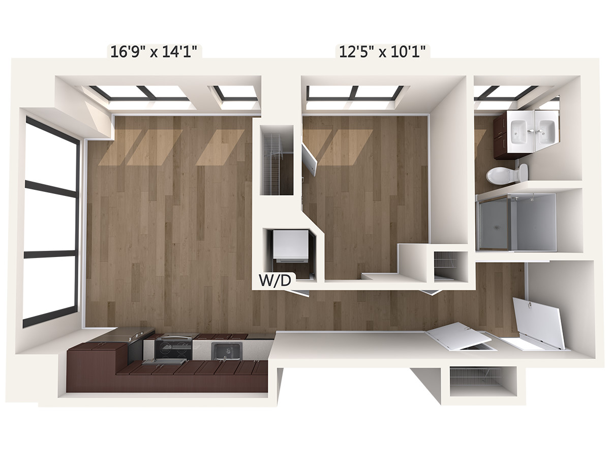 1 bed, 1 bath apartment for rent at 45 Stuart St Unit 1205, Midtown