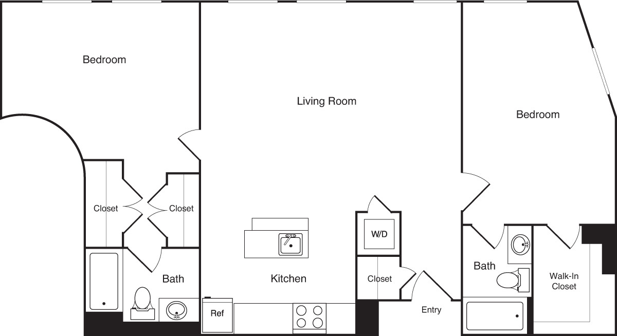 2 bed, 2 bath apartment for rent at 1 India St Unit 05E, Boston Downtown
