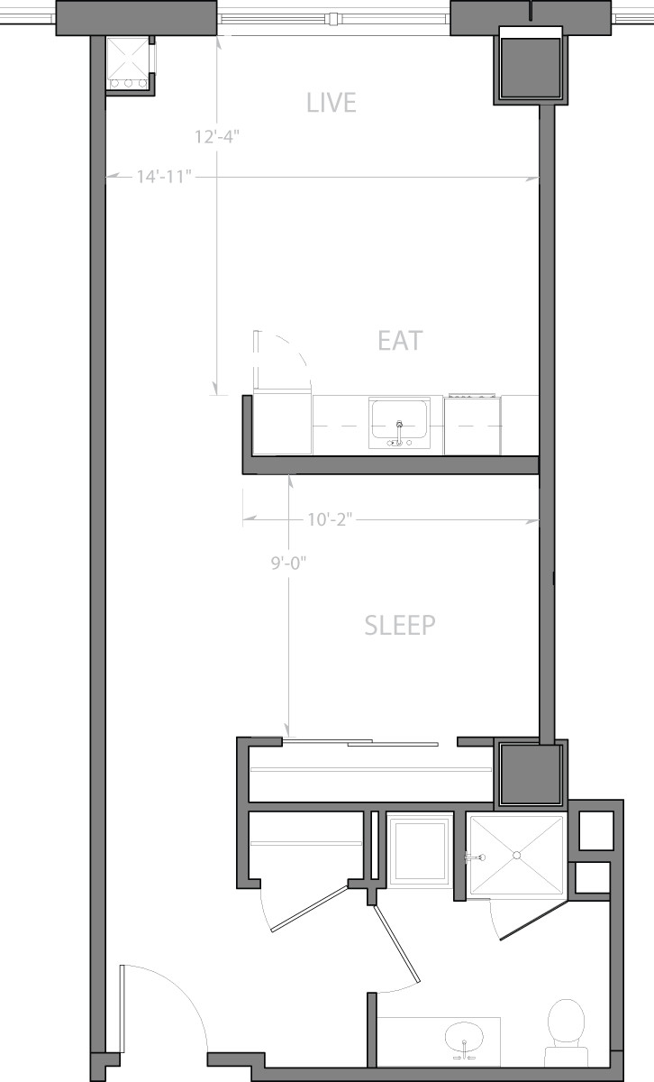 Studio bed, 1 bath apartment for rent at 315 A St Unit 712, Seaport District