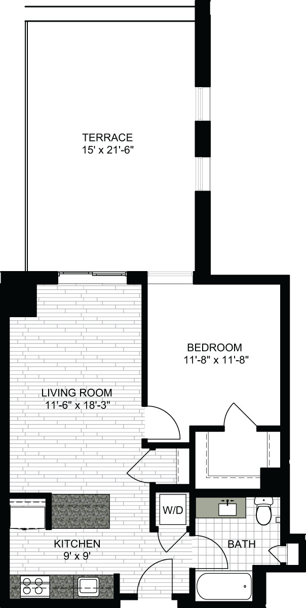 1 bed, 1 bath apartment for rent at 101 Canal St Unit 0426, North End