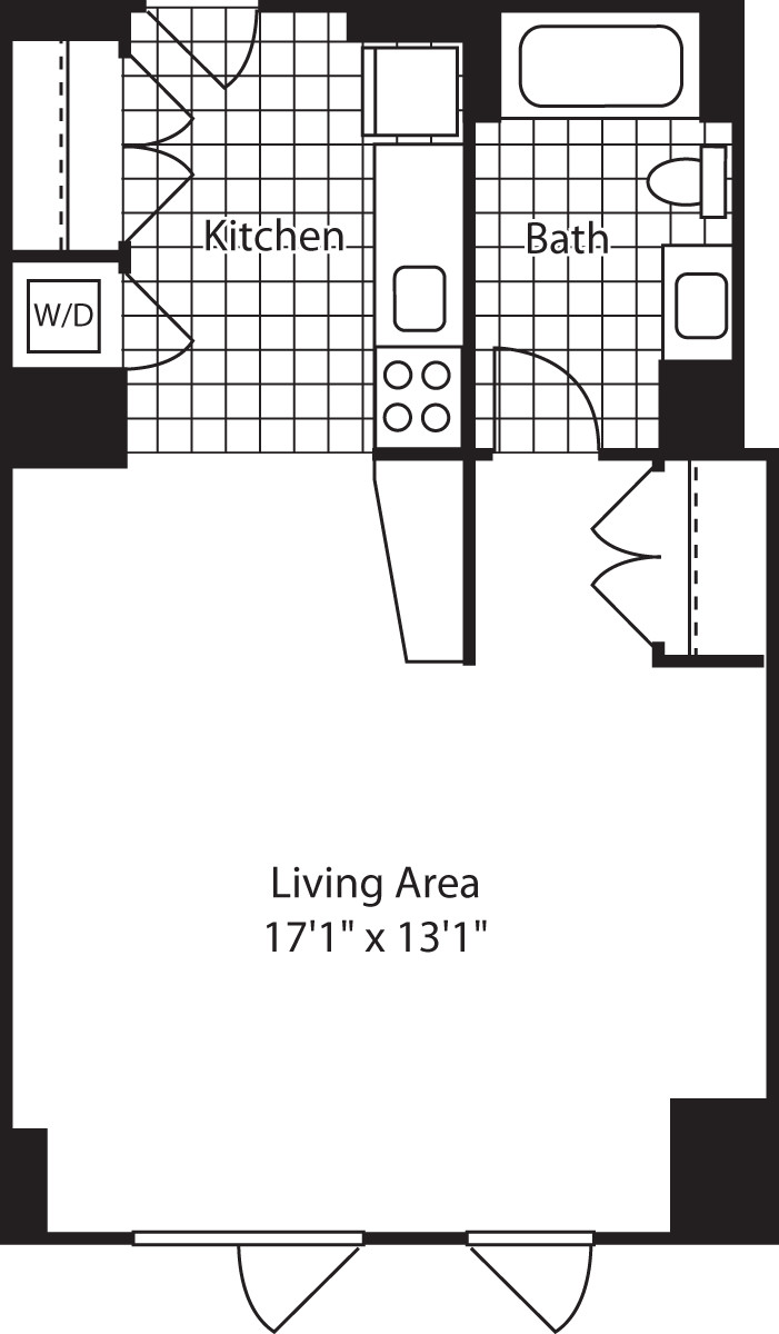 Studio bed, 1 bath apartment for rent at 285 Third St Unit 433, East Cambridge