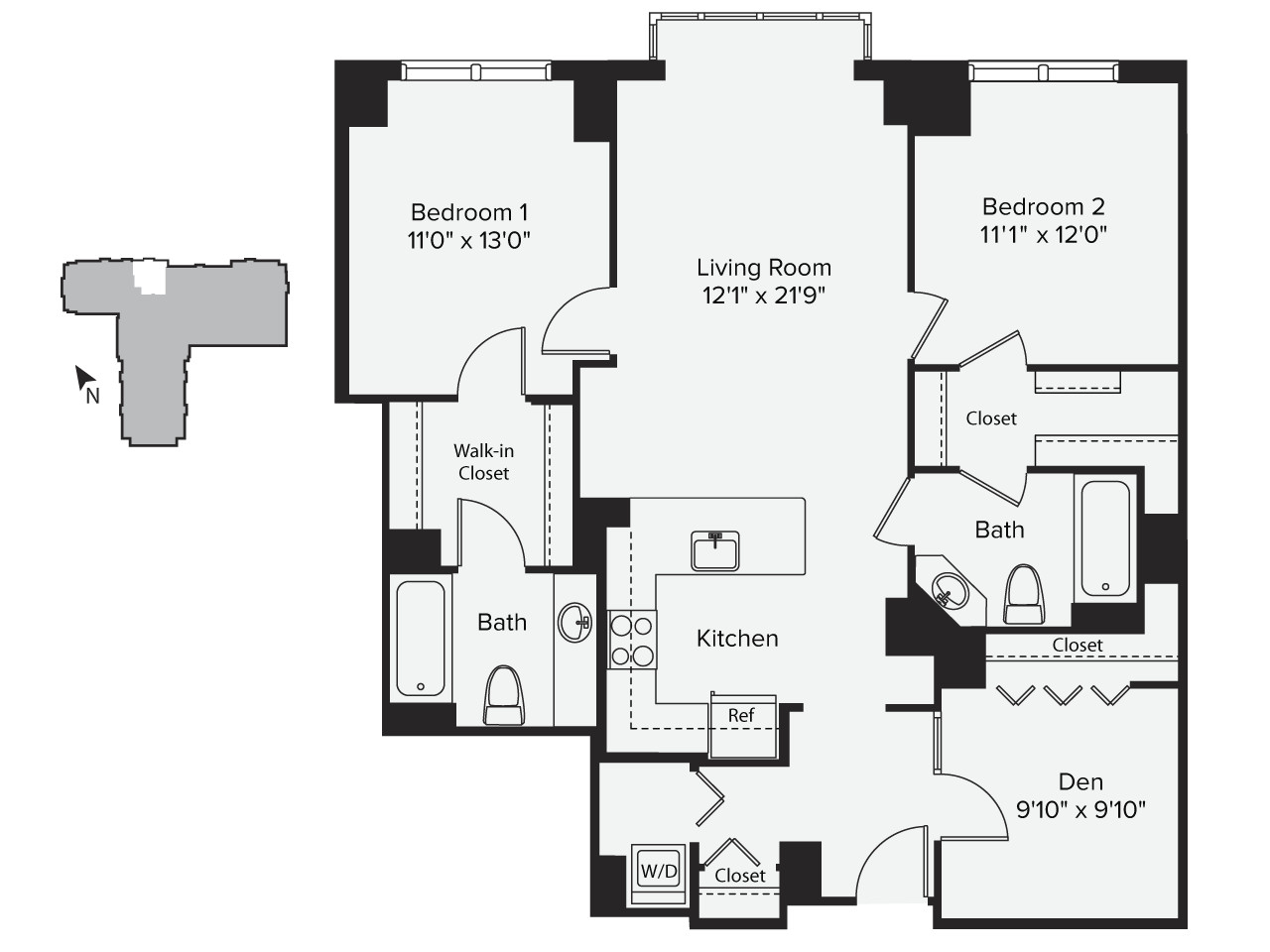2 bed, 2 bath apartment for rent at 1 Leighton St Unit 316, East Cambridge