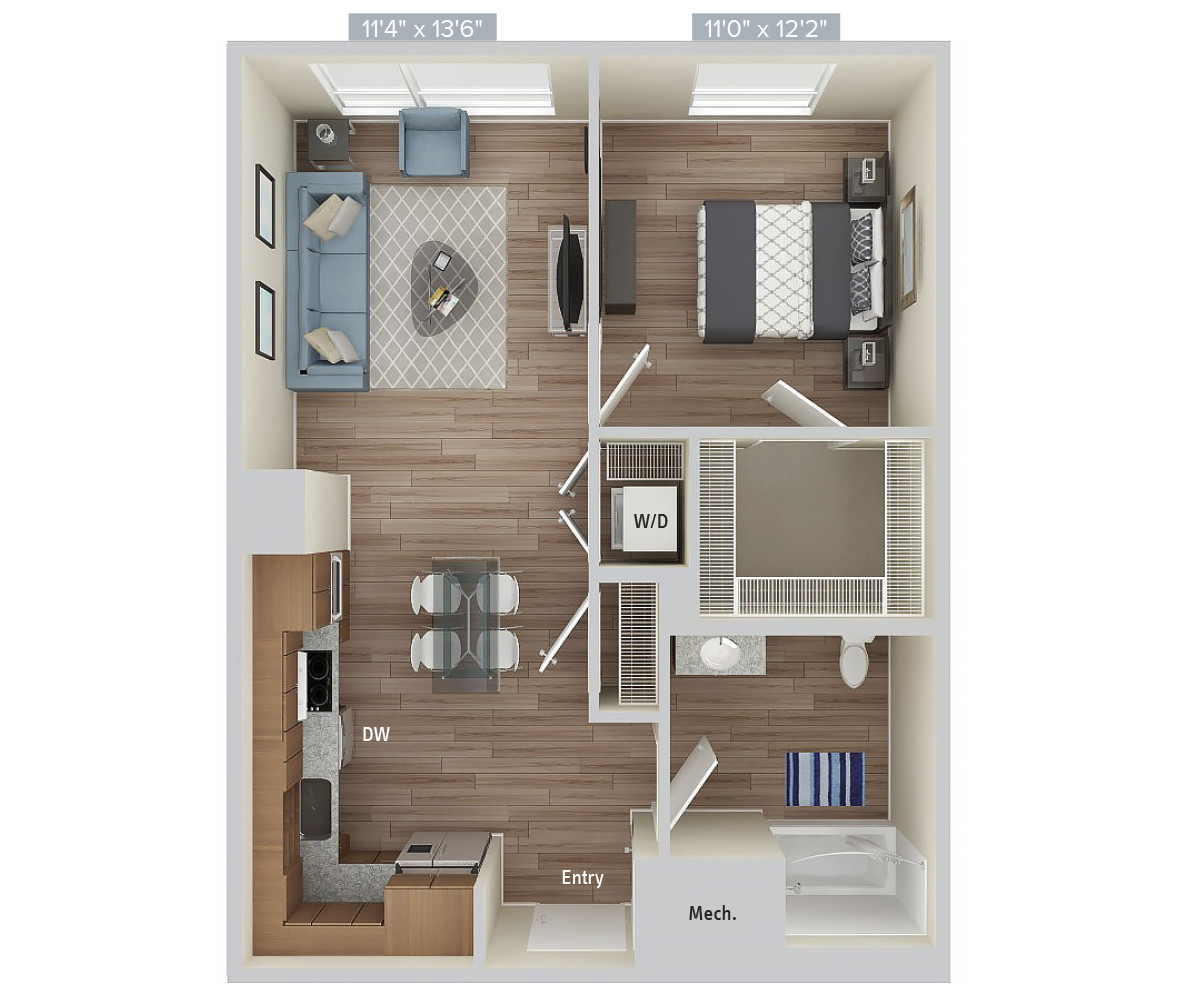 1 bed, 1 bath apartment for rent at 2 Leighton St Unit 1-610, East Cambridge