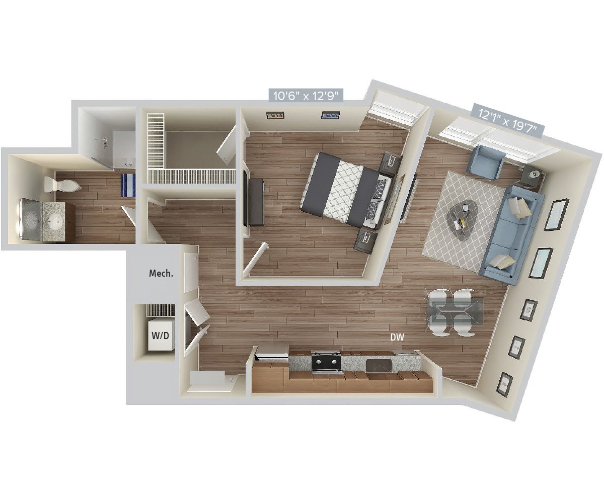 1 bed, 1 bath apartment for rent at 2 Leighton St Unit 1-534, East Cambridge