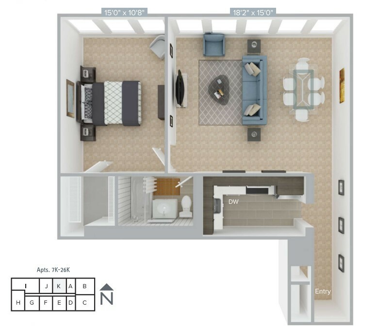 1 bed, 1 bath apartment for rent at 770 Boylston St Unit 780-18K, Back Bay