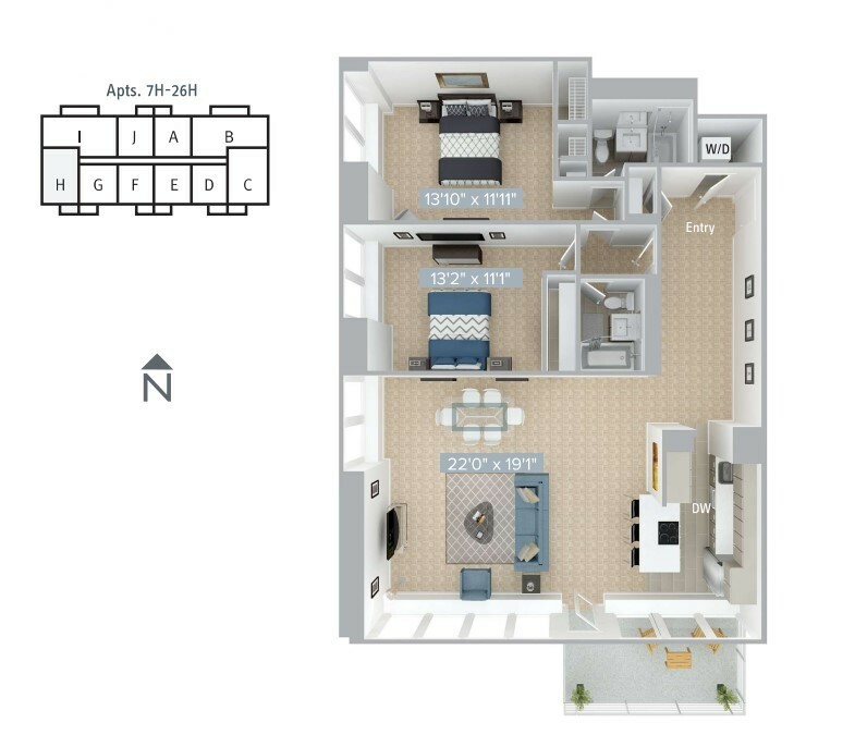 2 bed, 2 bath apartment for rent at 770 Boylston St Unit 770-8H, Back Bay