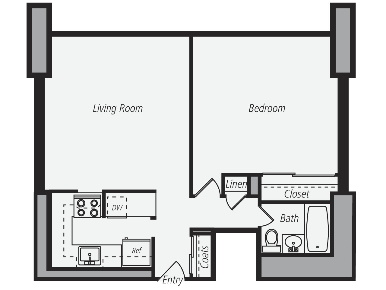 1 bed, 1 bath apartment for rent at 790 Boylston St Unit 2H, Back Bay
