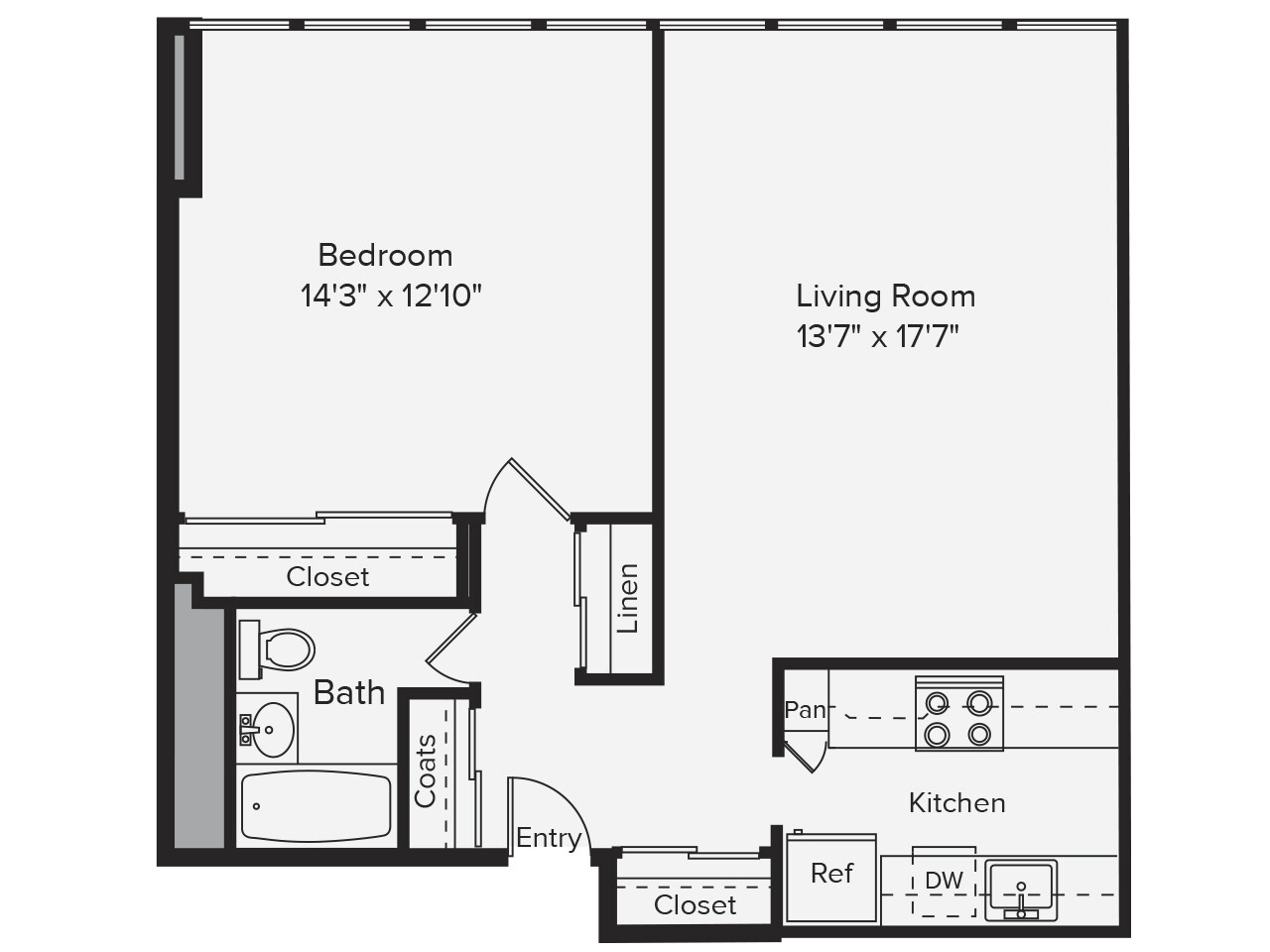 1 bed, 1 bath apartment for rent at 790 Boylston St Unit 2J, Back Bay