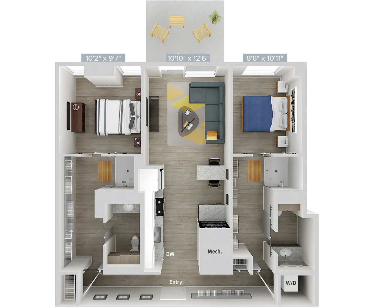 2 bed, 2 bath apartment for rent at 1 Leighton St Unit 1-104, East Cambridge