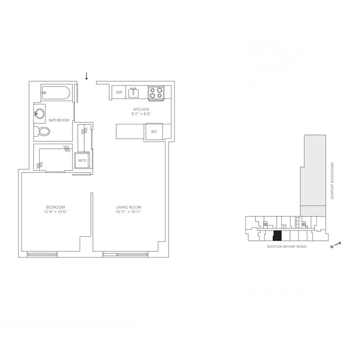 1 Bed, 1 Bath apartment in Boston, Seaport District for $3,553