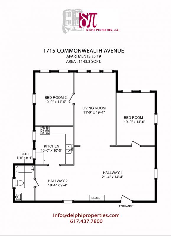 2 bed, 1 bath apartment for rent at 1715 Commonwealth Ave Unit 8, Brighton — photo 1 of 10