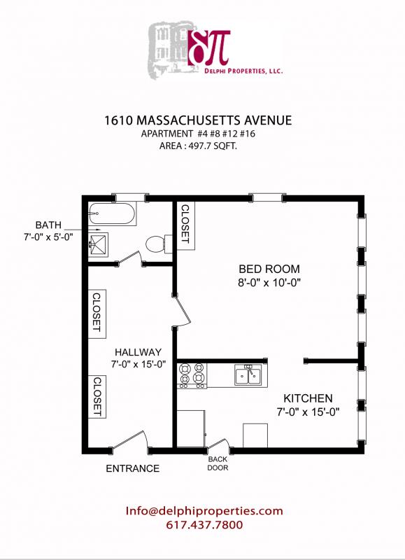 Studio bed, 1 bath apartment for rent at 1611 Massachusetts Ave Unit 4, Harvard Square — photo 1 of 5