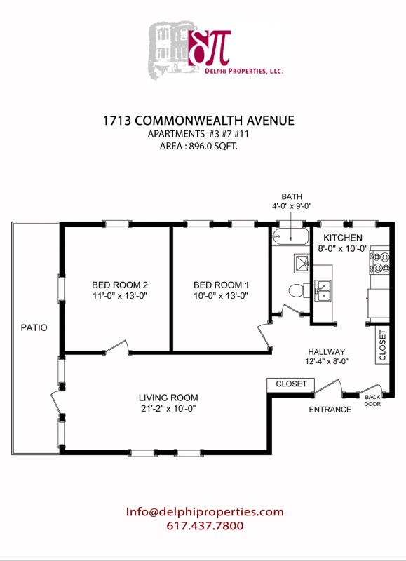2 bed, 1 bath apartment for rent at 1713 Commonwealth Ave Unit 7, Brighton — photo 6 of 7
