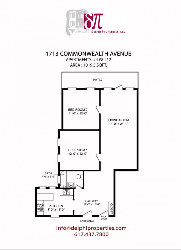 2 bed, 1 bath apartment for rent at 1713 Commonwealth Ave Unit 12, Brighton — photo 7 of 8