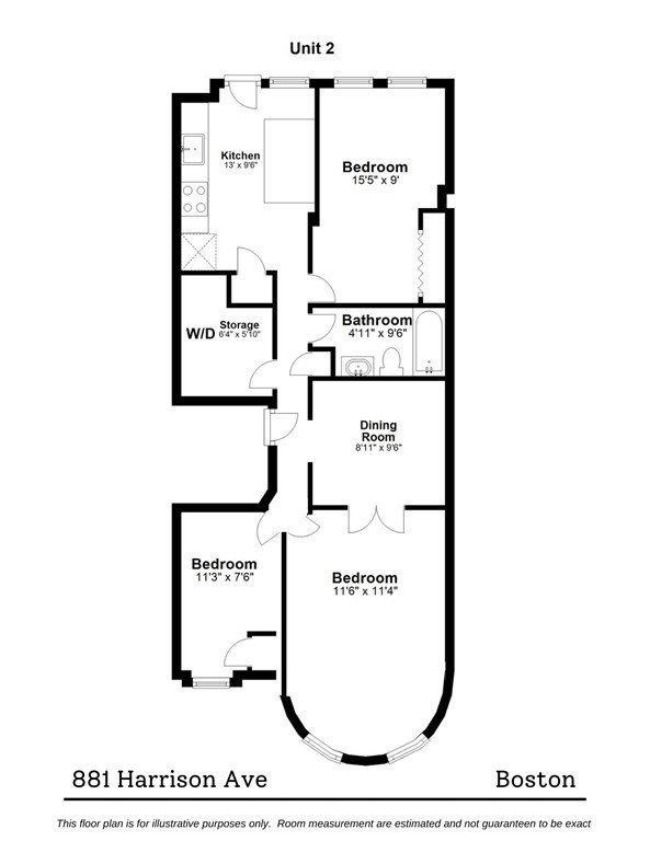 2 bed, 1 bath apartment for rent at 881 Harrison Ave Unit 2, South End — photo 8 of 8