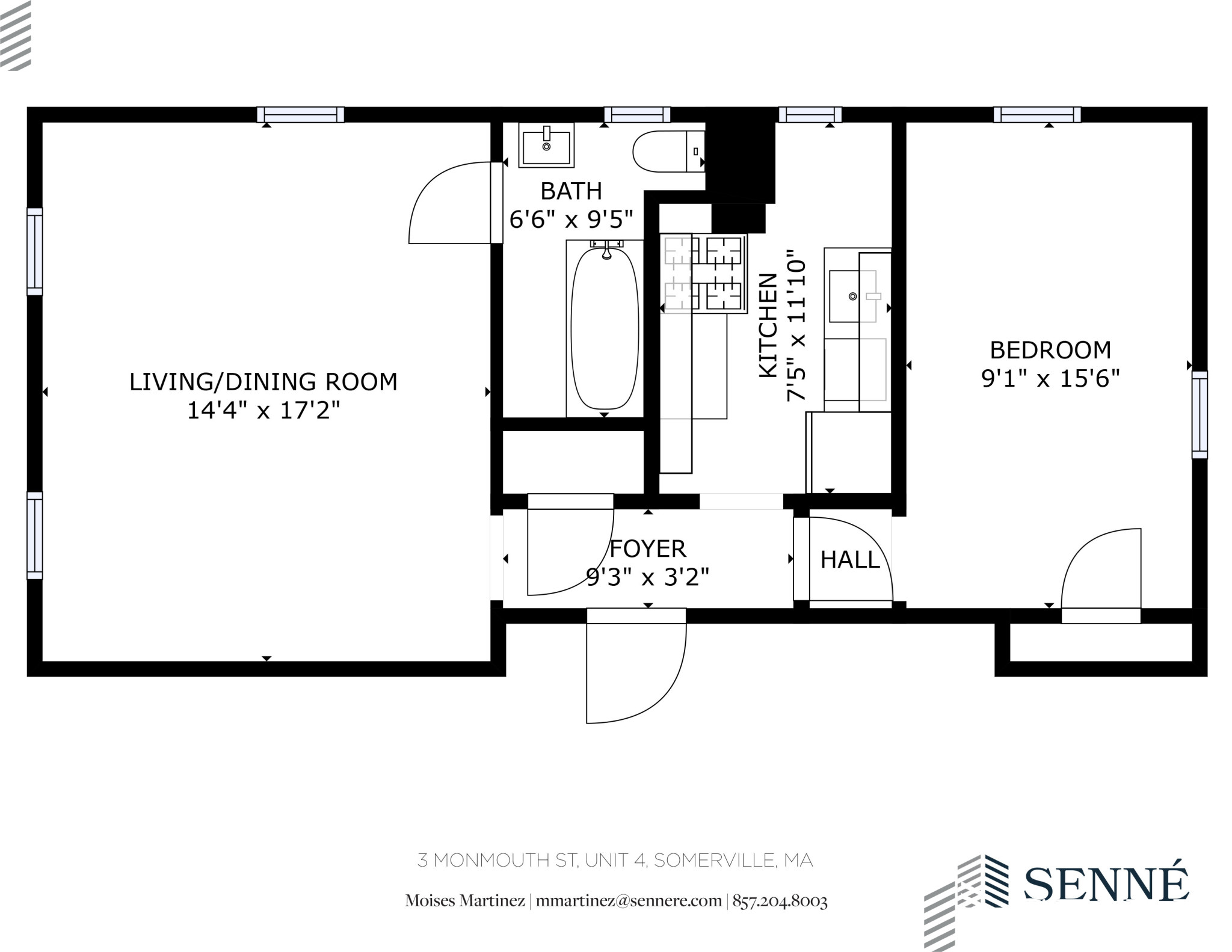 1 bed, 1 bath apartment for rent at 3 Monmouth St Unit 4, Somerville — photo 4 of 12