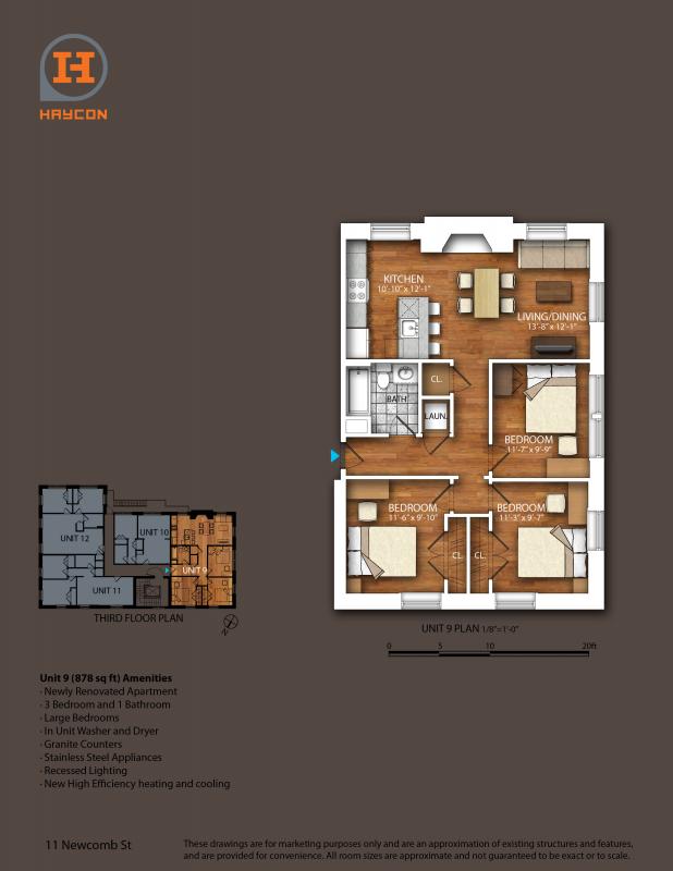 3 bed, 1 bath apartment for rent at 13 Newcomb St Unit 9, South End — photo 18 of 20